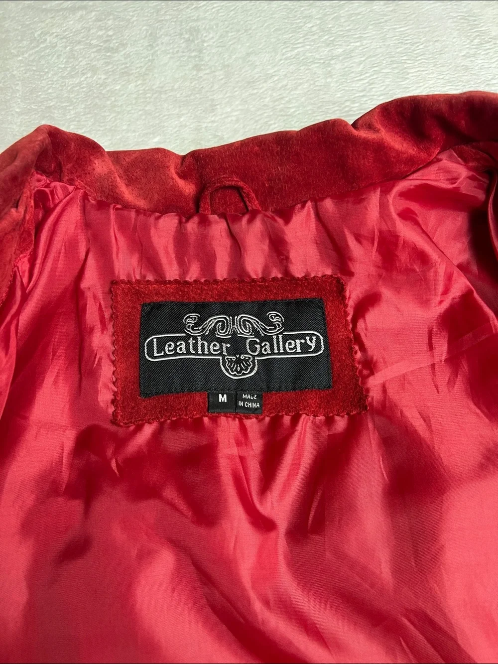 Vintage Leather Gallery Red Suede Leather Fringe Jacket Western Boho Women’s Med - Picture 6 of 11